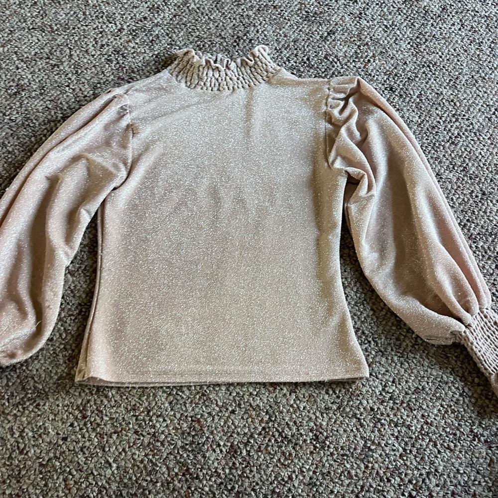 VENUS Cream Turtleneck Sweater with Ruffle Accents